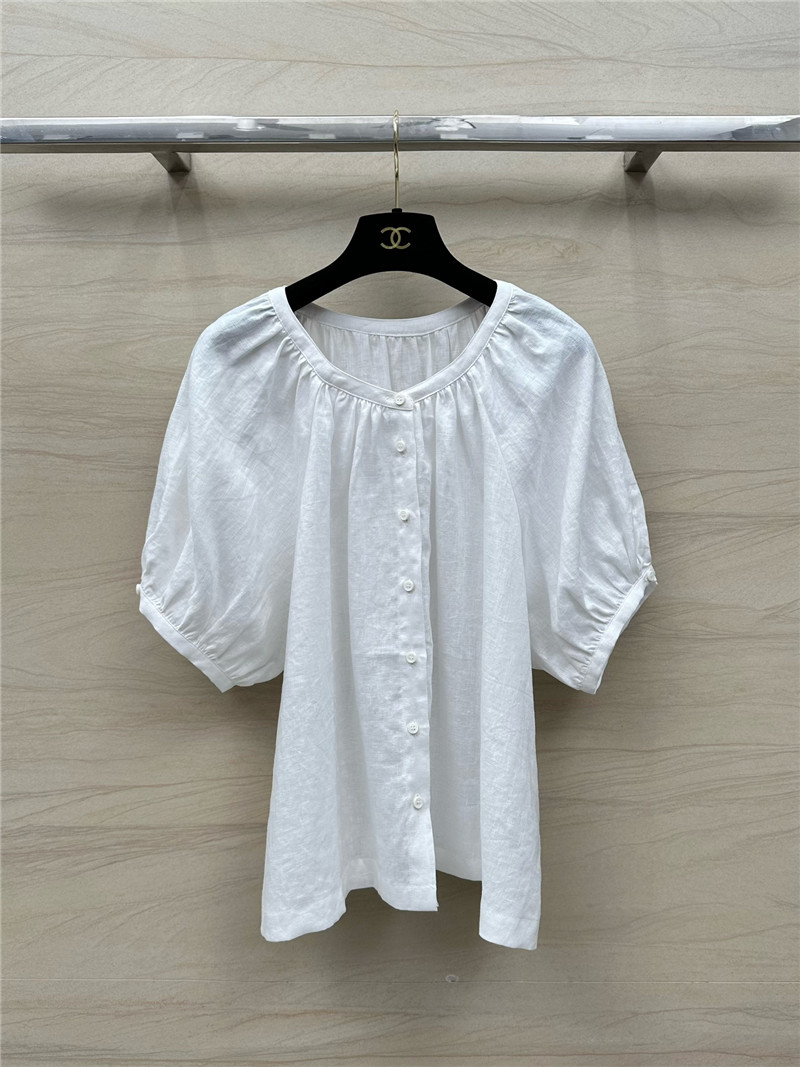 L0r0 P1ana puff sleeve linen top replica d&g clothing