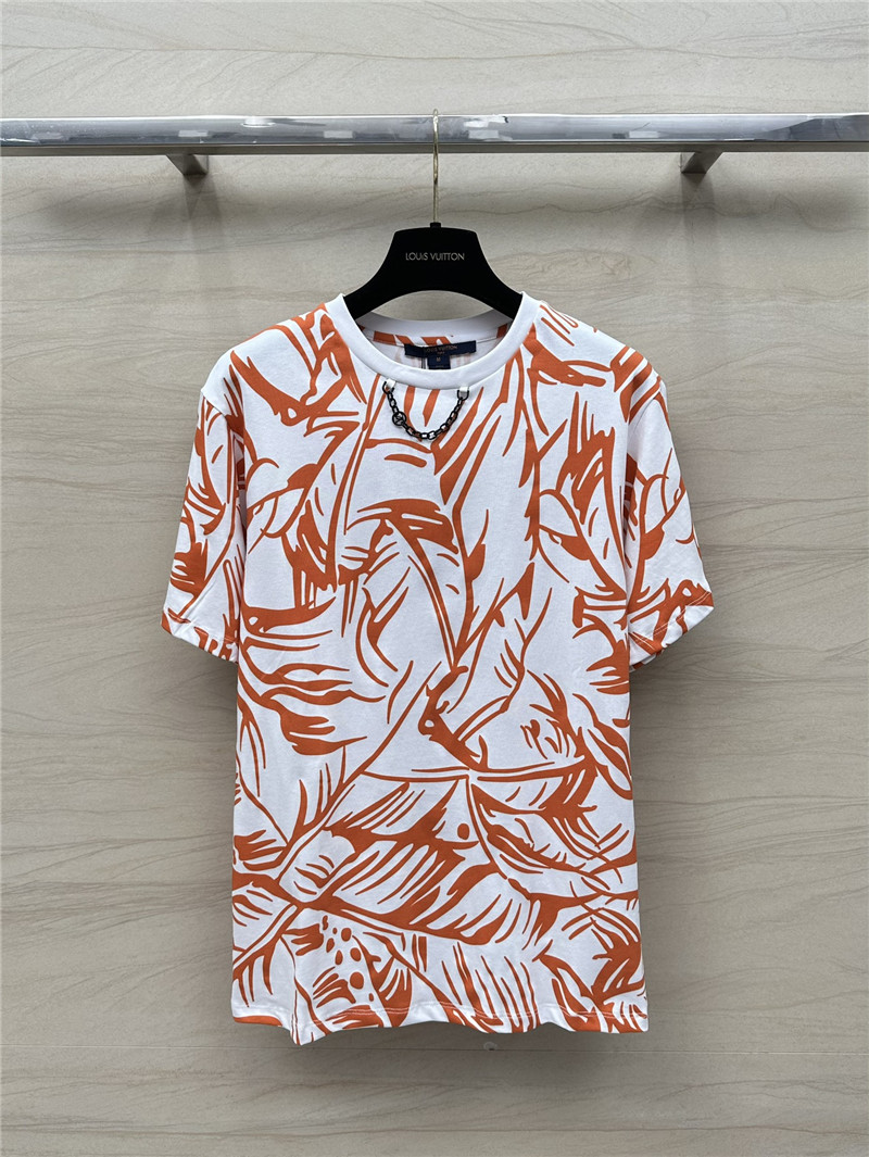 louis vuitton LV printed T-shirt top replica d&g clothing