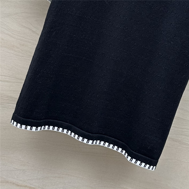 Ch**el contrast trim knit short-sleeved top replica clothing