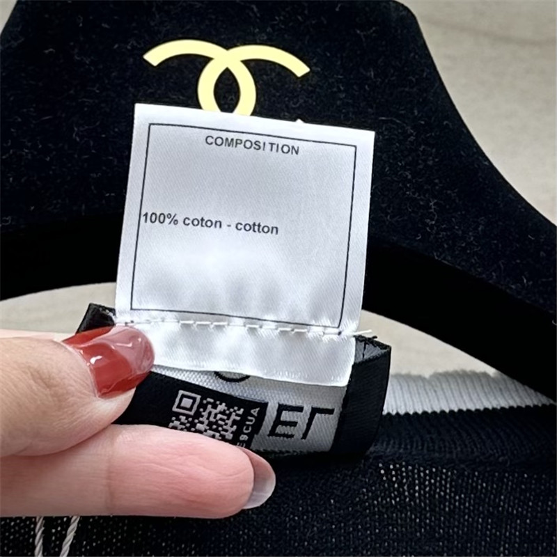 Ch**el contrast trim knit short-sleeved top replica clothing