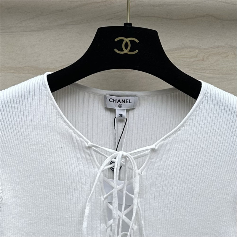 Ch**el knitted short-sleeved top replica d&g clothing
