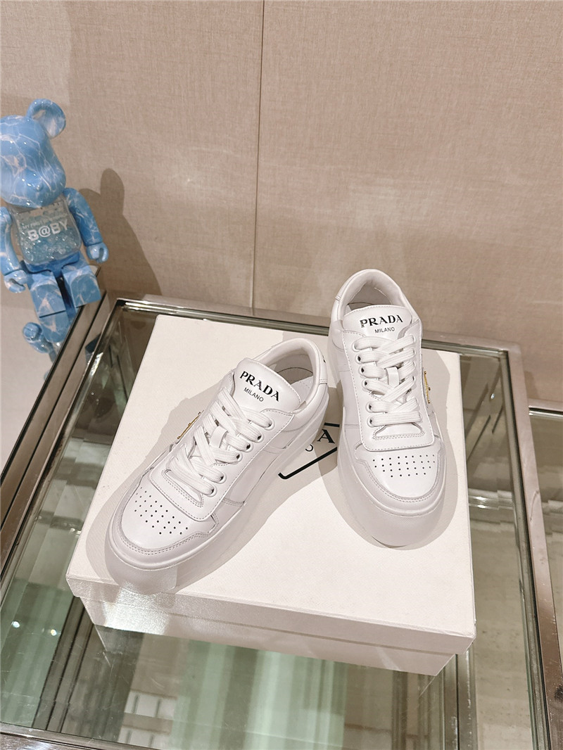 Pra*a white lace-up platform sneakers