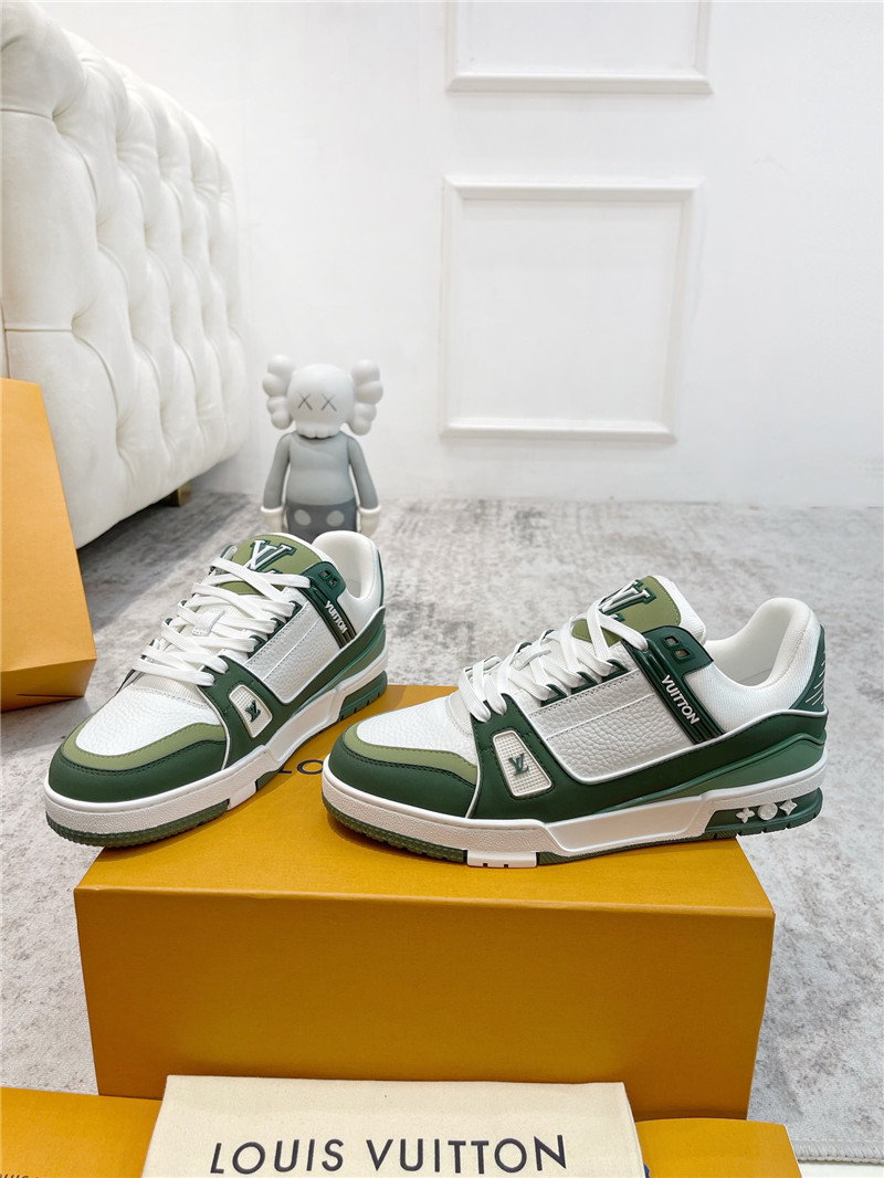 l0vis Vvtt0n green and white trainer sneakers