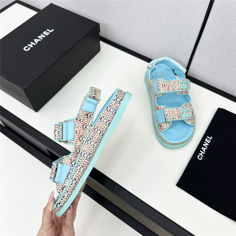 Ch**el women’s blue tweed sandals