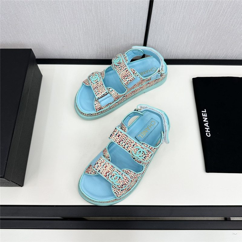 Ch**el women’s blue tweed sandals