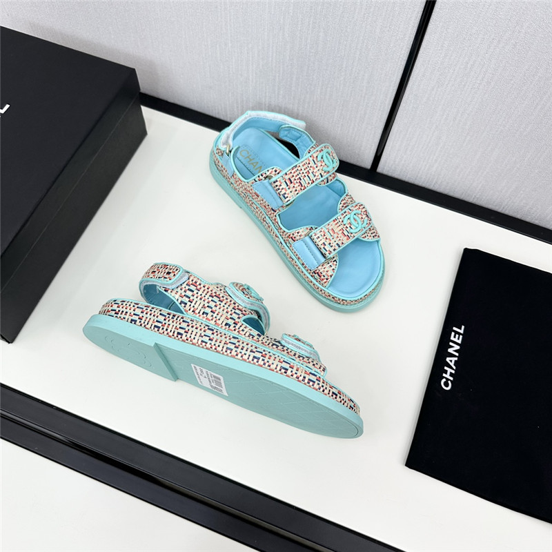 Ch**el women’s blue tweed sandals