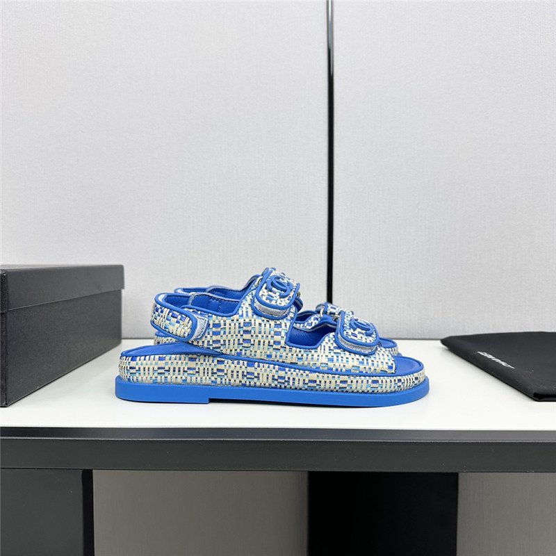 Ch**el women’s tweed sandals blue