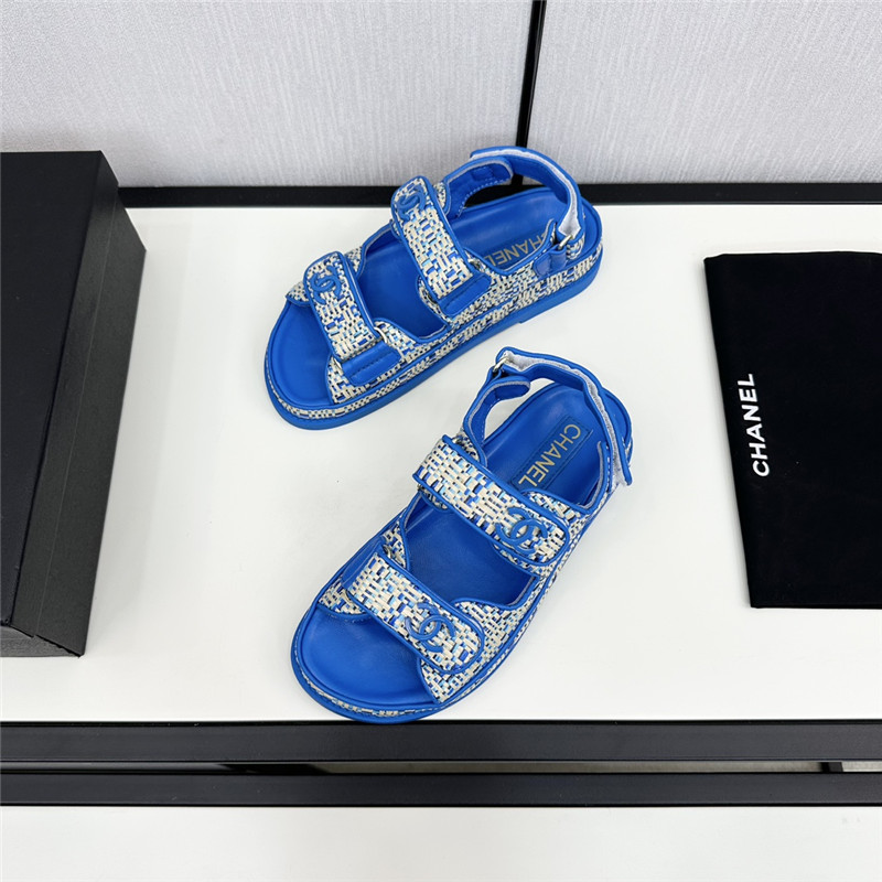 Ch**el women’s tweed sandals blue