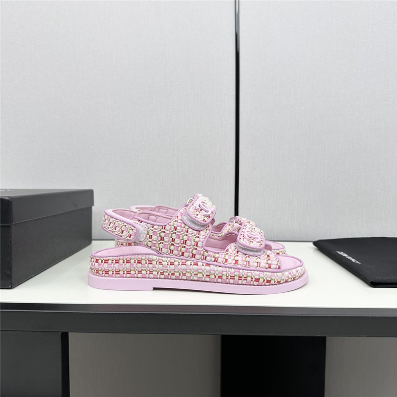 Ch**el women’s pink tweed sandals