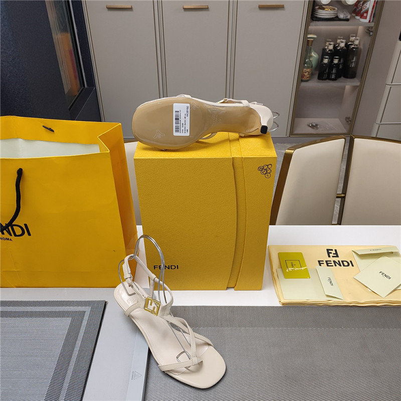 F**di ffold 55mm leather sandals beige