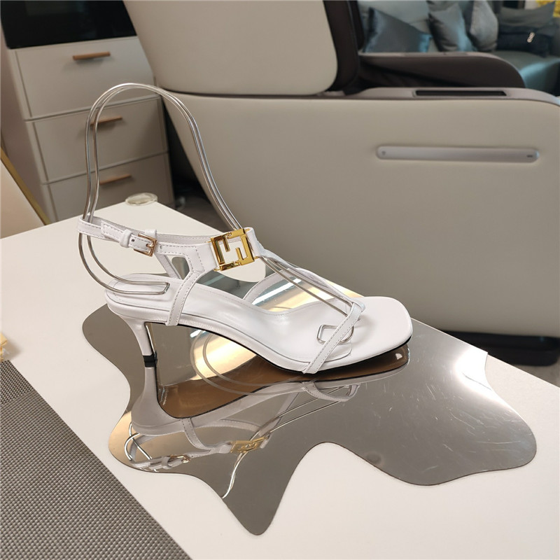 F**di ffold 55mm leather sandals white