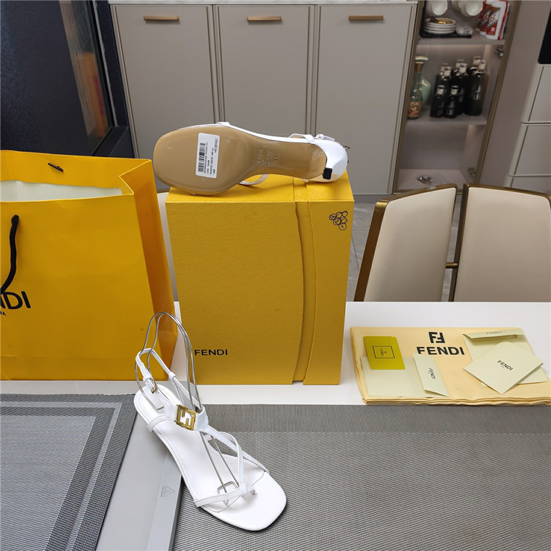 F**di ffold 55mm leather sandals white