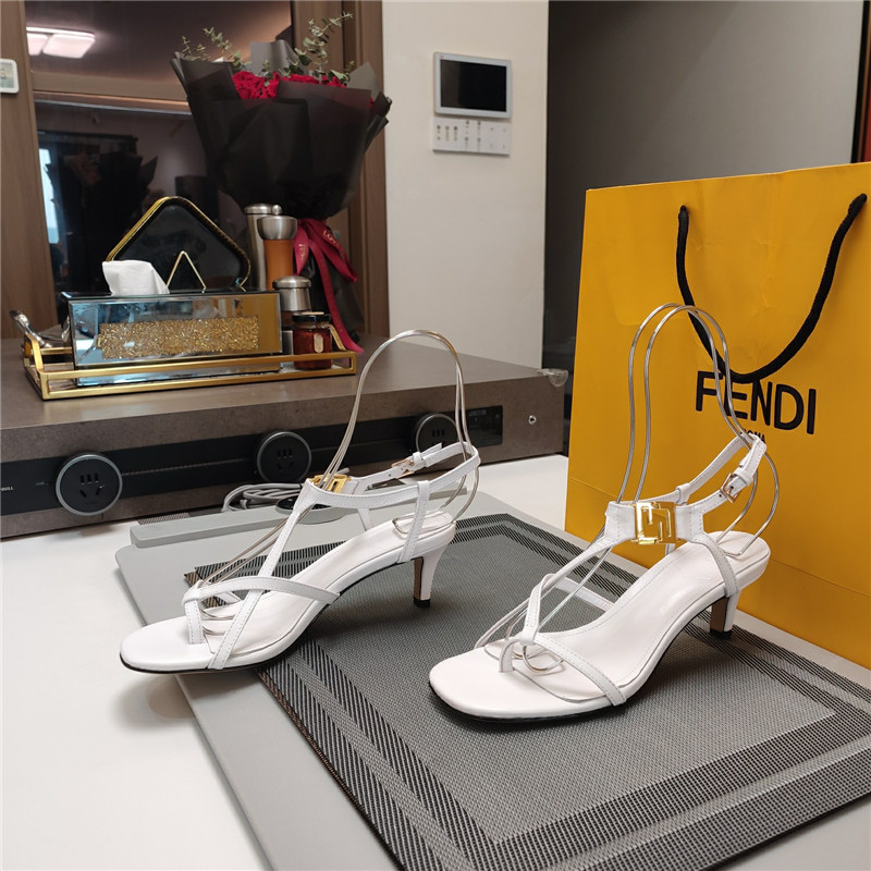 F**di ffold 55mm leather sandals white