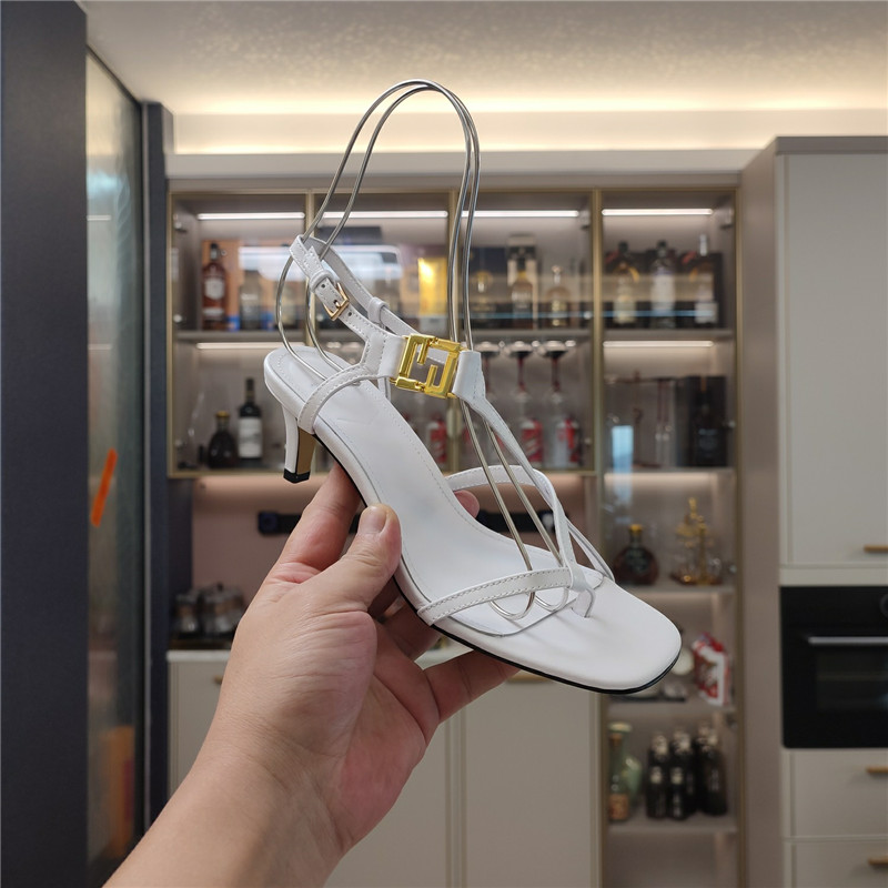 F**di ffold 55mm leather sandals white