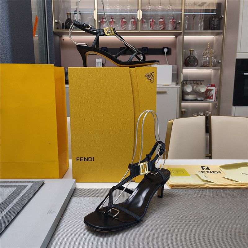 F**di ffold 55mm leather sandals black