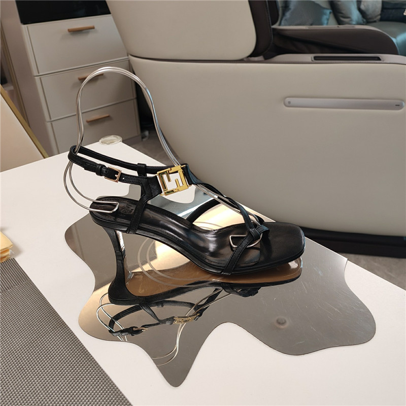 F**di ffold 55mm leather sandals black