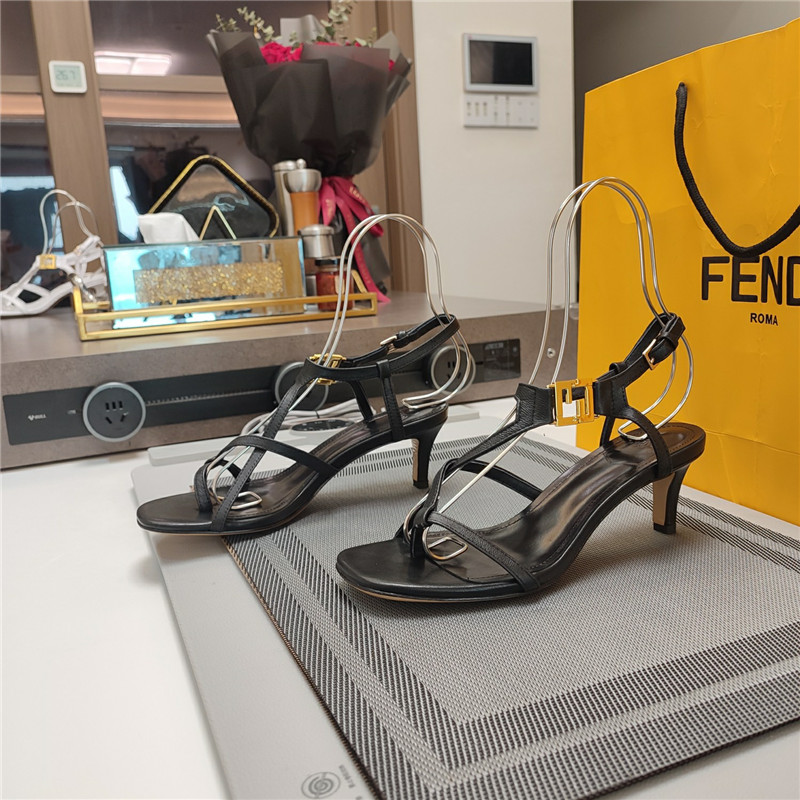 F**di ffold 55mm leather sandals black