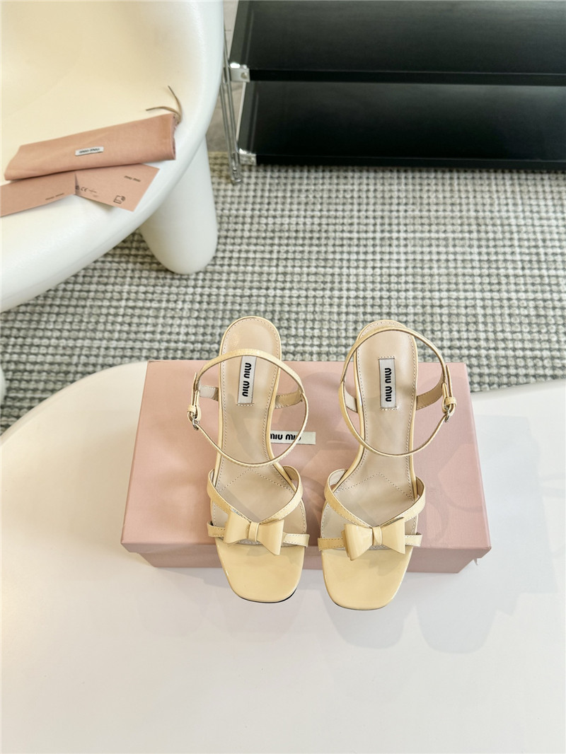 Miu Miu Beige Strappy Leather Slingback Sandals