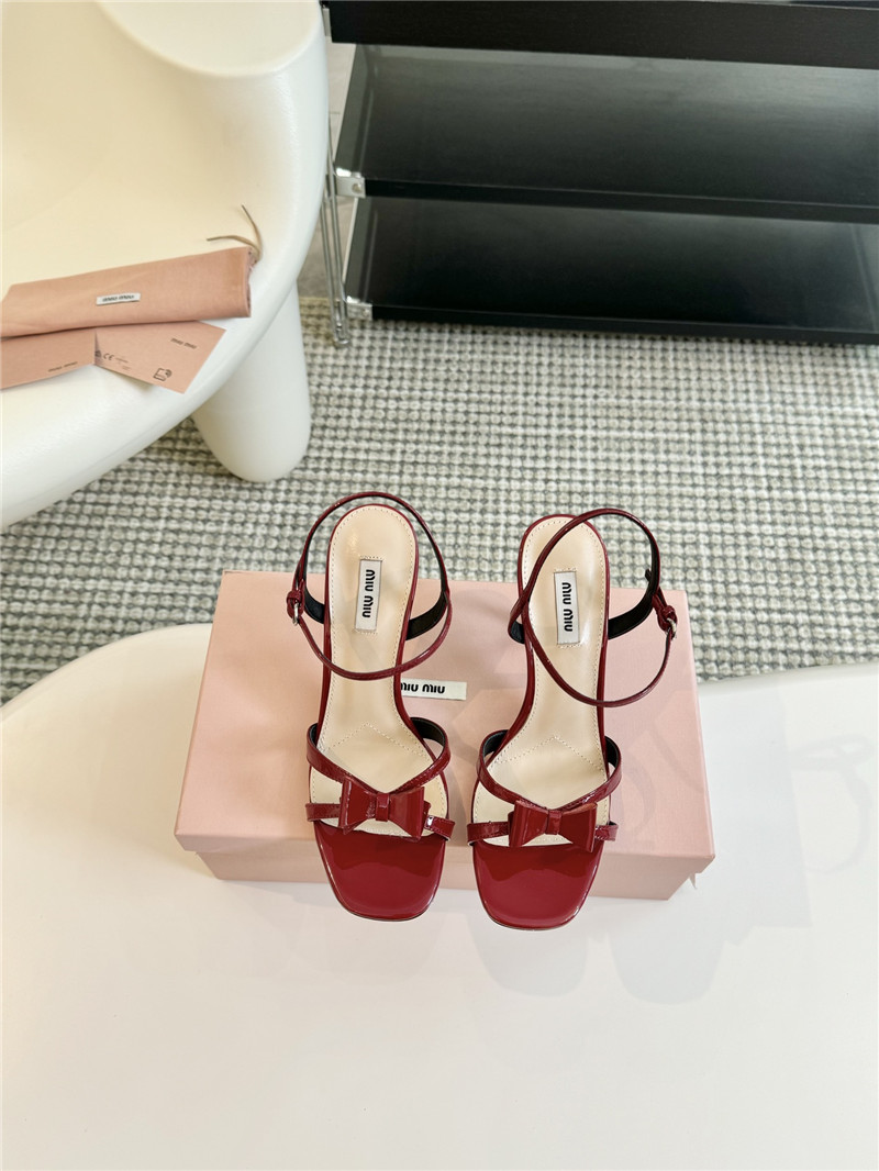 Miu Miu Strappy Leather Slingback Sandals
