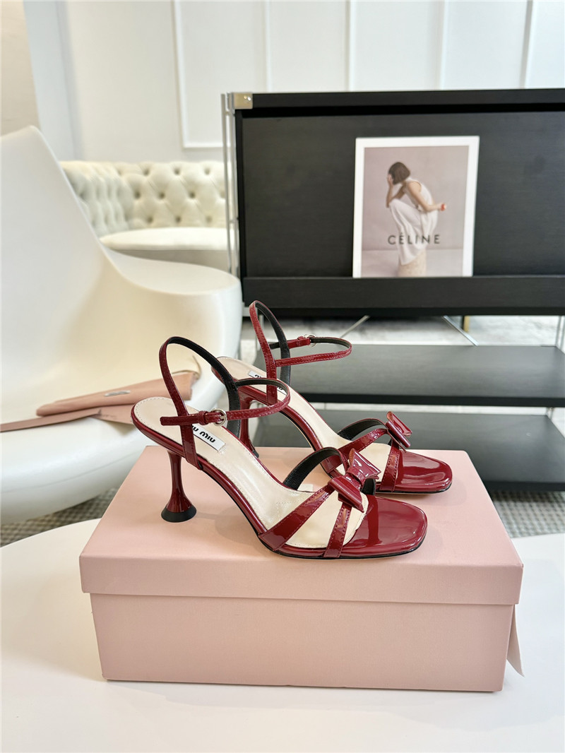 Miu Miu Strappy Leather Slingback Sandals