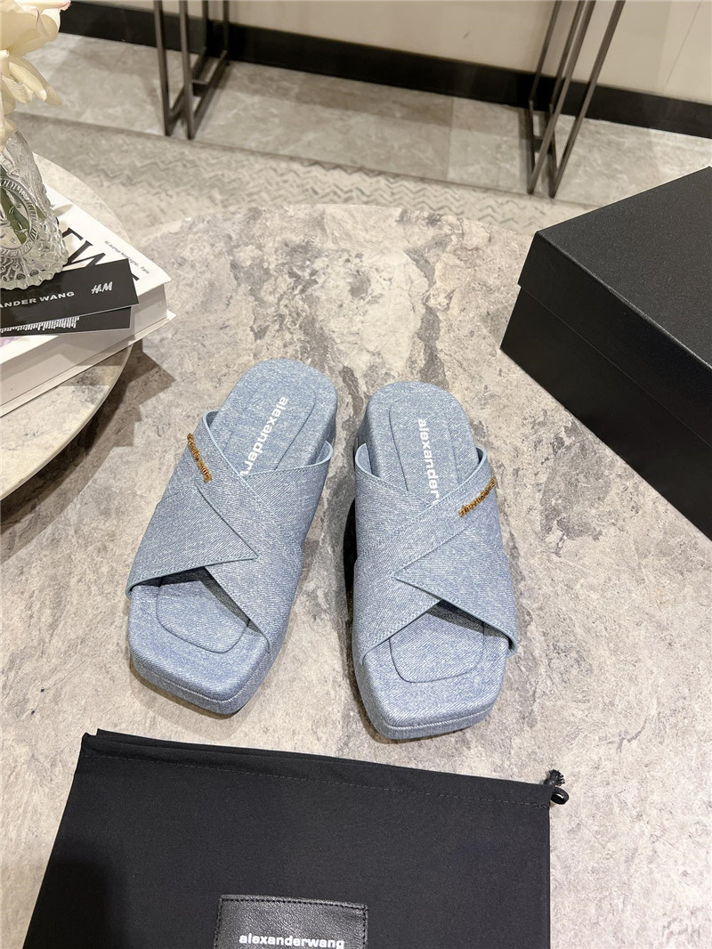 A1exa*der wang denim platform slippers
