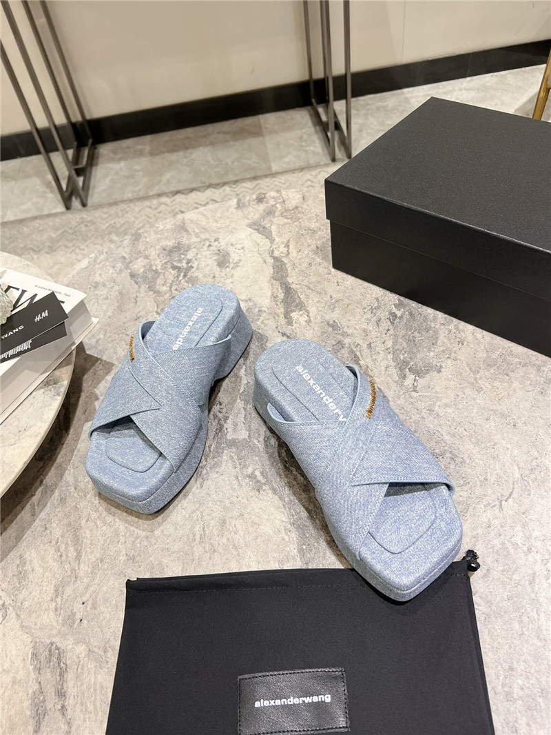A1exa*der wang denim platform slippers