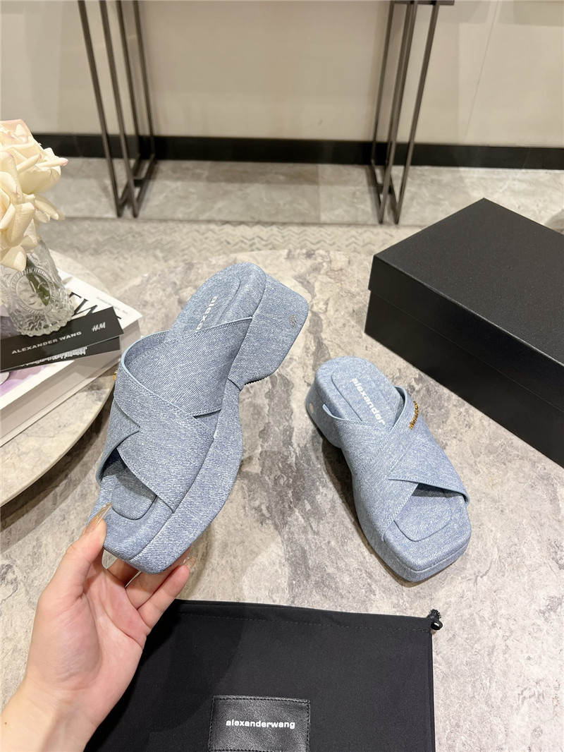 A1exa*der wang denim platform slippers