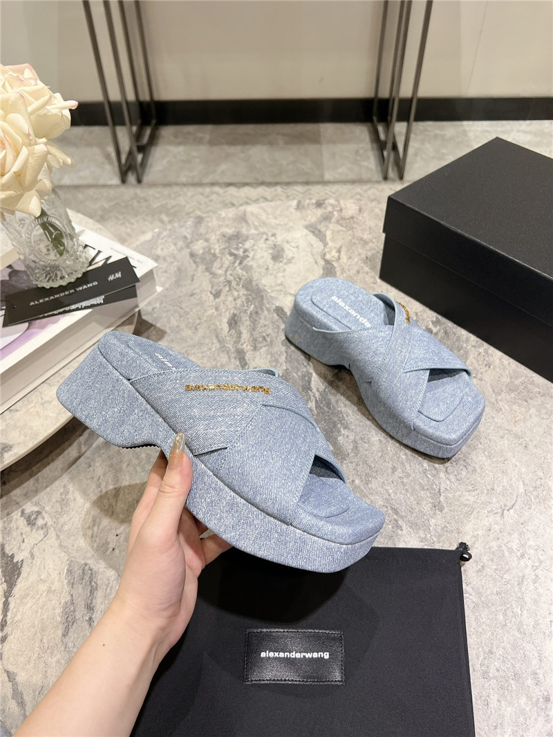 A1exa*der wang denim platform slippers