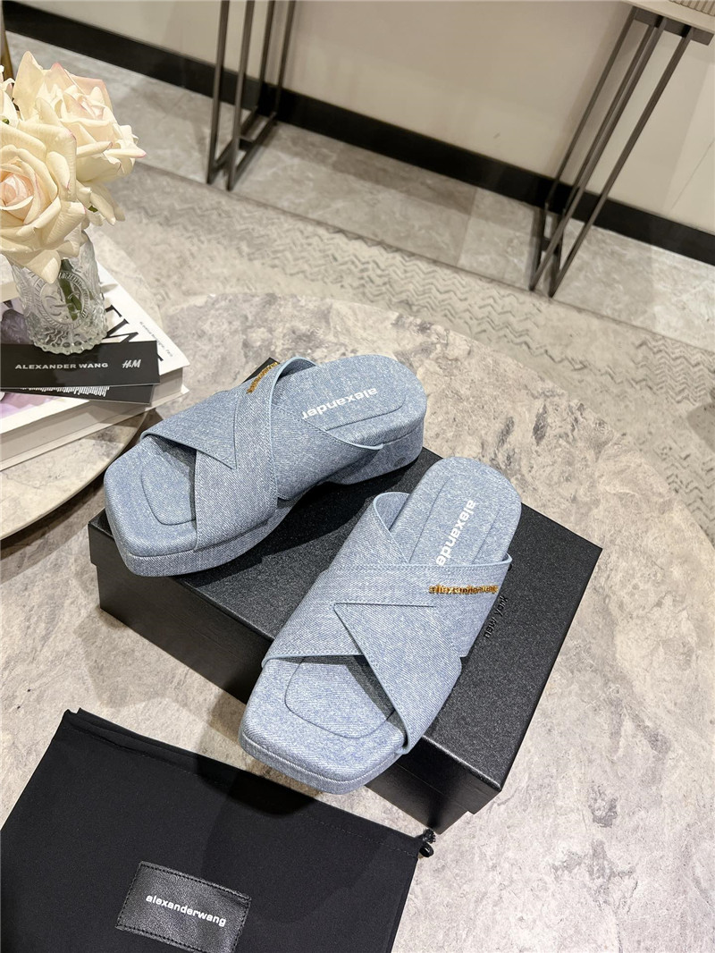 A1exa*der wang denim platform slippers