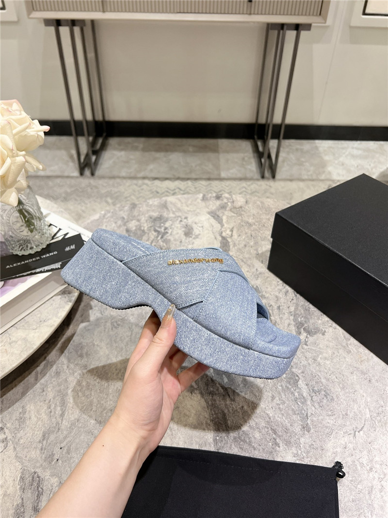 A1exa*der wang denim platform slippers