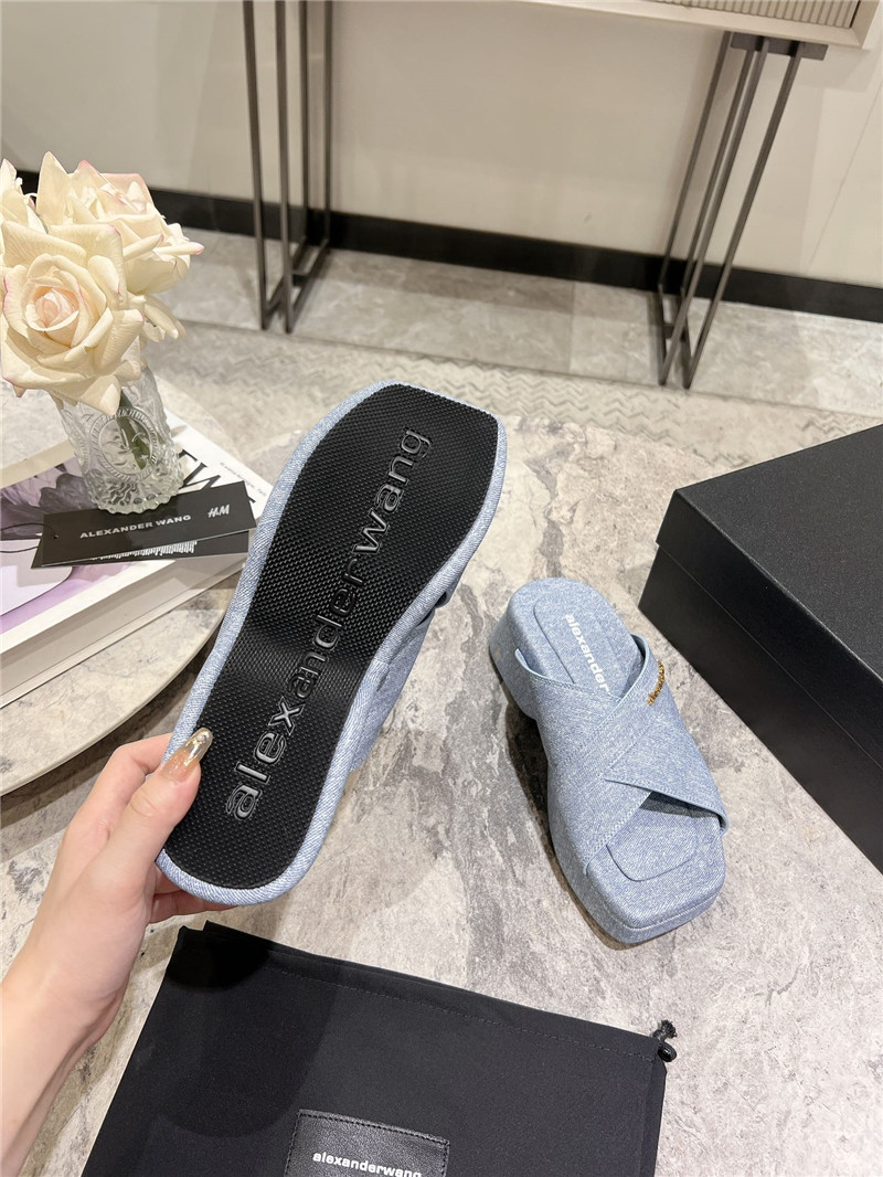 A1exa*der wang denim platform slippers