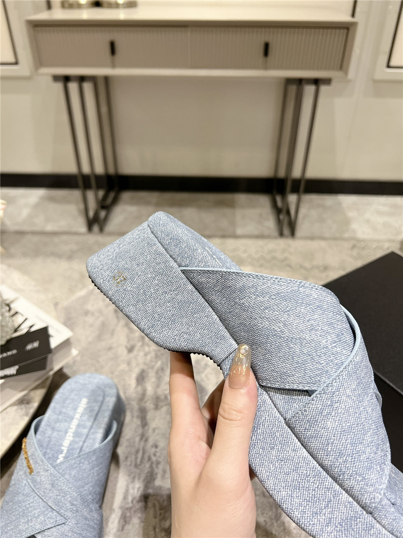 A1exa*der wang denim platform slippers