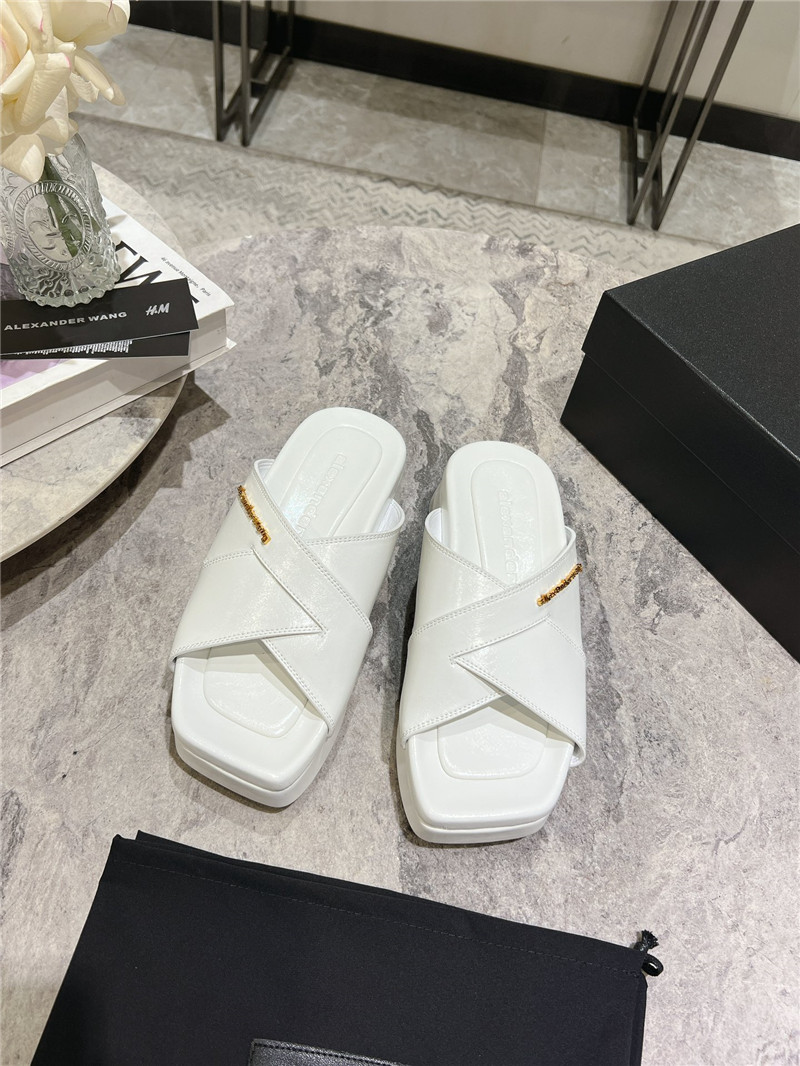 A1exa*der wang leather platform slippers