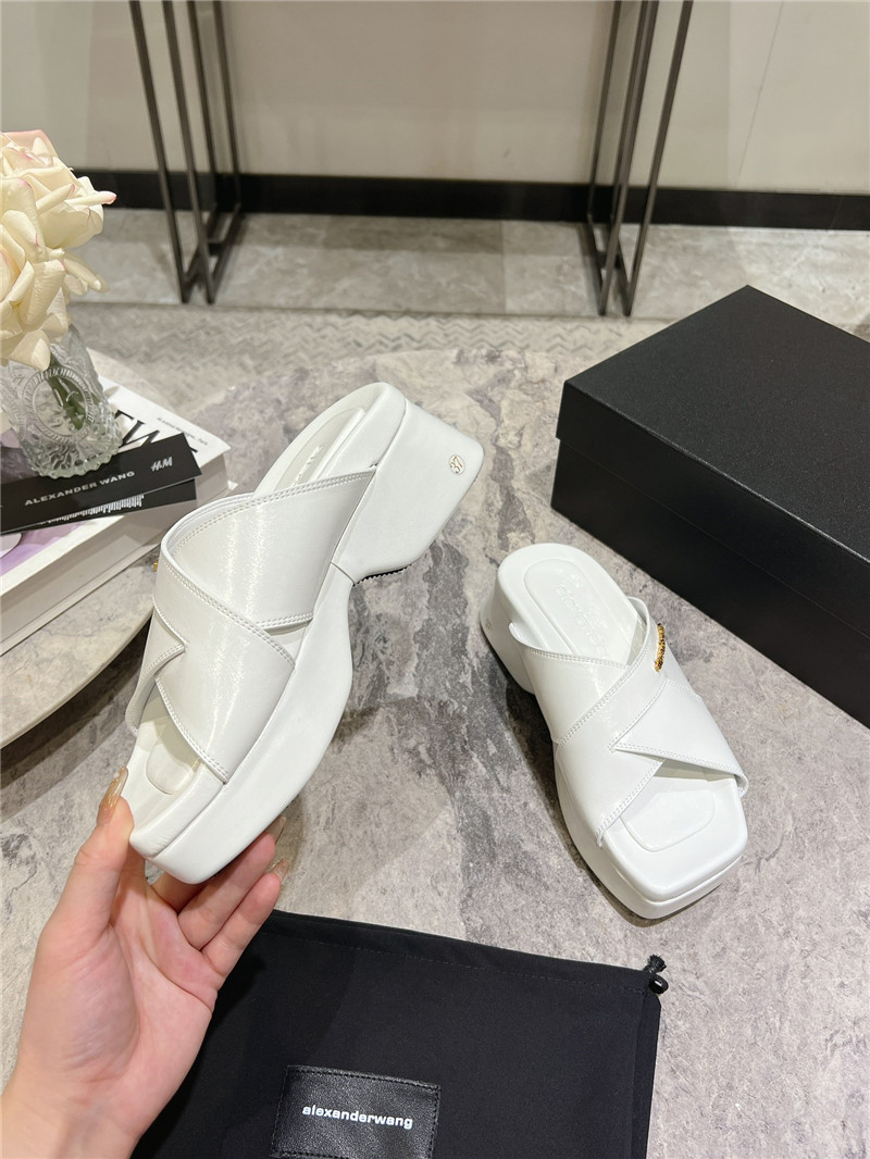 A1exa*der wang leather platform slippers