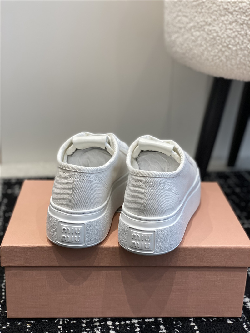 Miu Miu Platform Canvas Sneakers for Ladies