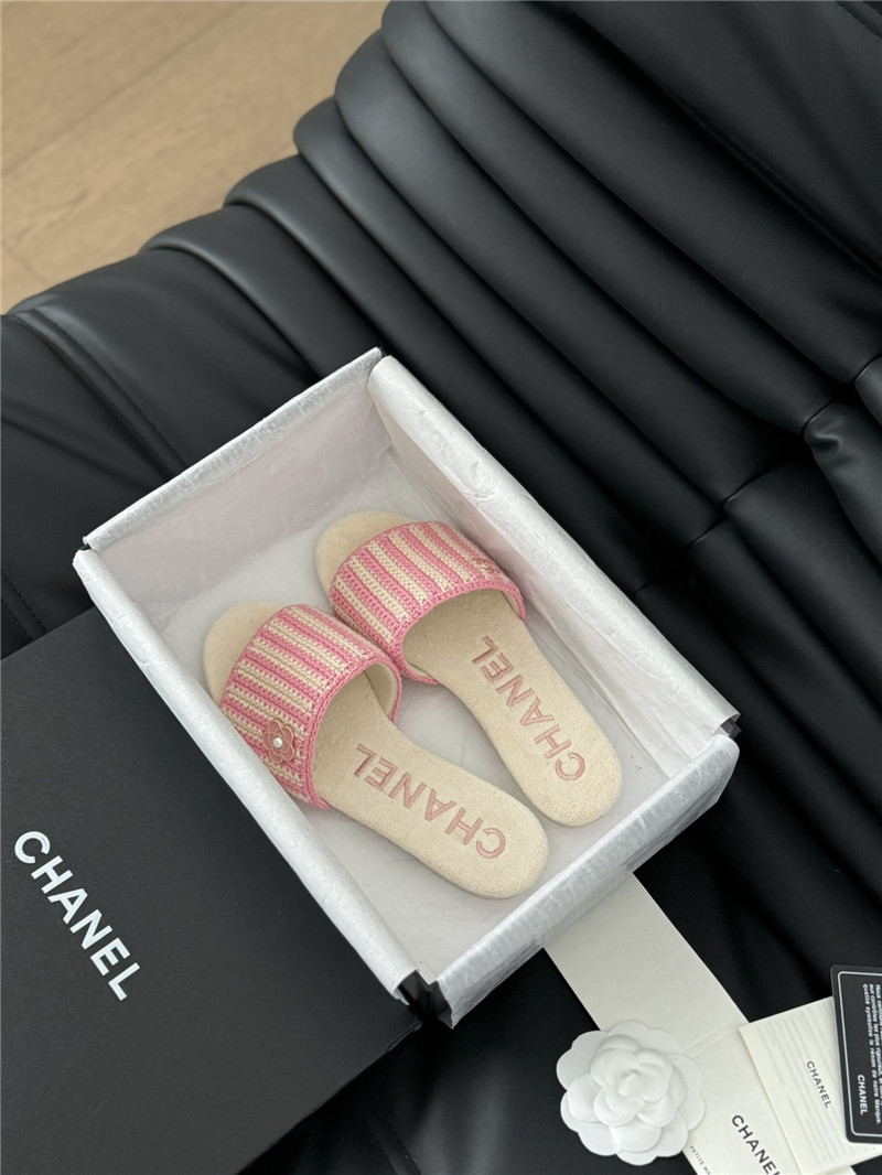 Ch**el camellia woven slippers replica shoes