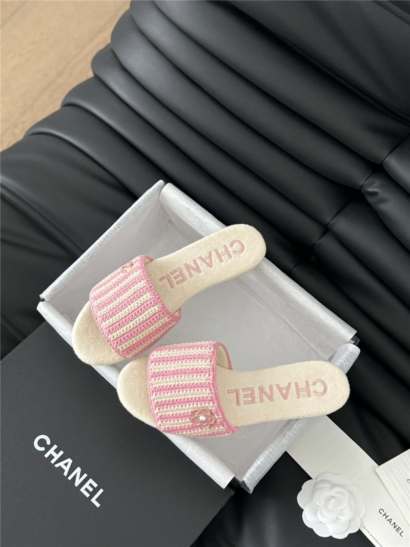 Ch**el camellia woven slippers replica shoes