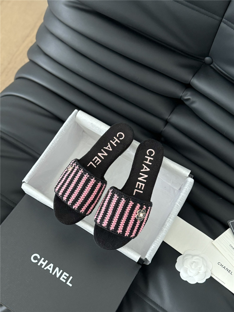 Ch**el cc embroidered flat sandals