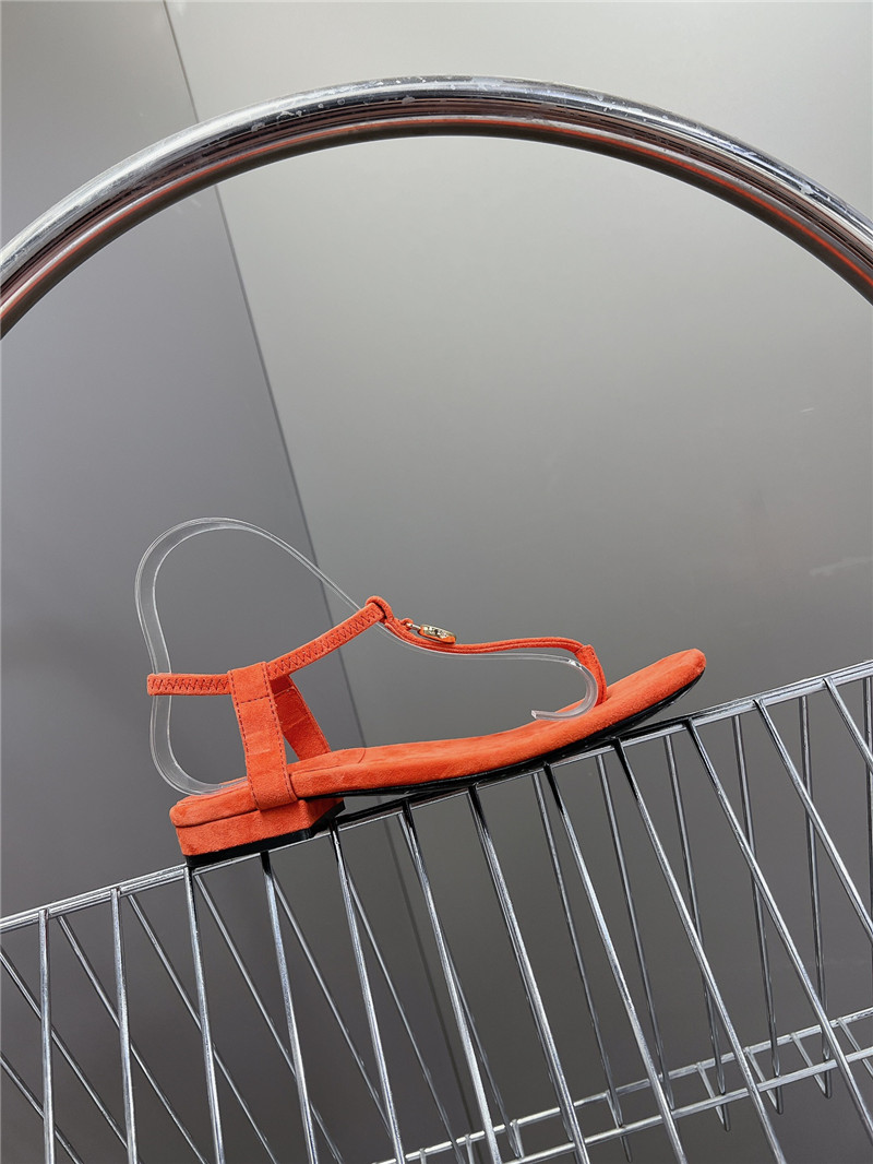 L0r0 P1ana mindil embellished suede sandals in orange