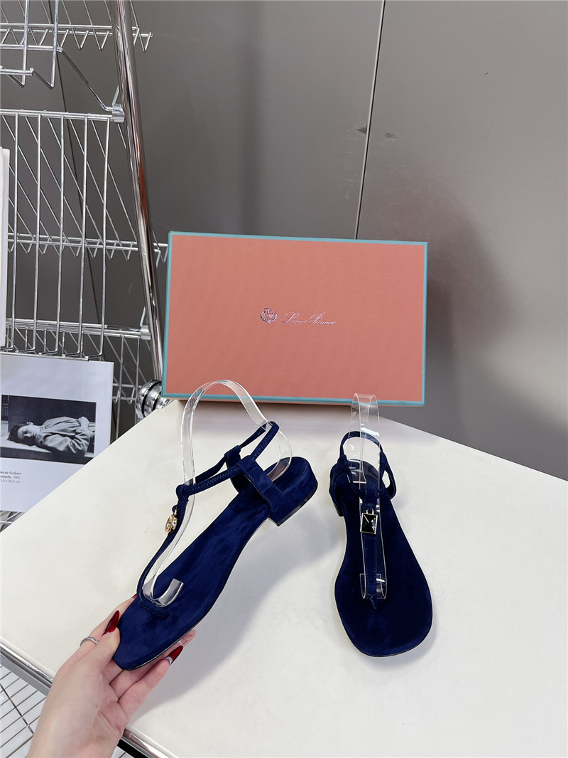 L0r0 P1ana mindil embellished suede sandals in blue