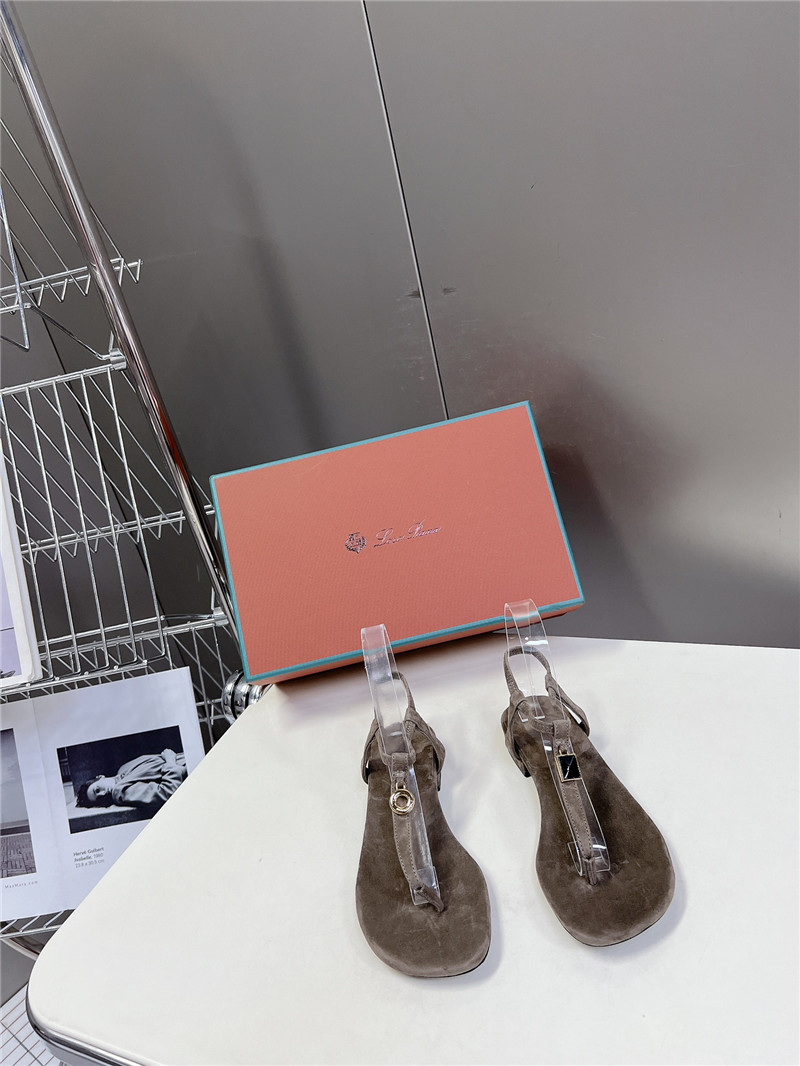 L0r0 P1ana mindil embellished suede sandals gray