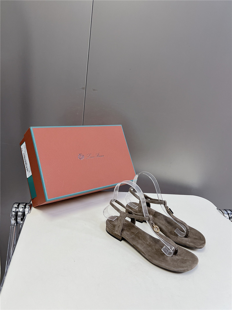 L0r0 P1ana mindil embellished suede sandals gray