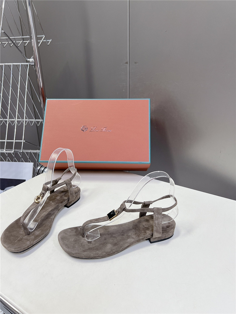 L0r0 P1ana mindil embellished suede sandals gray