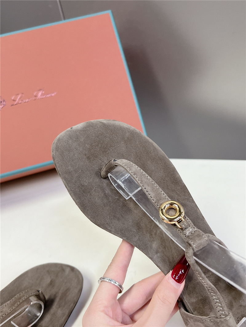 L0r0 P1ana mindil embellished suede sandals gray