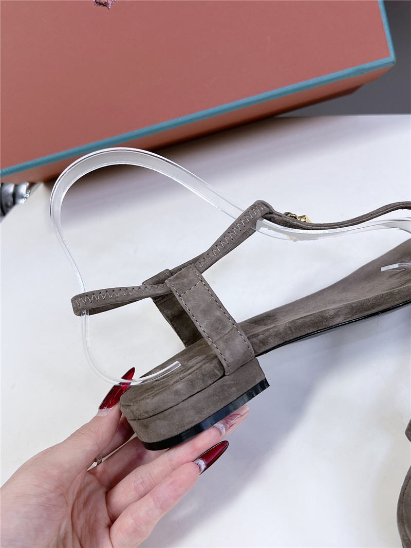 L0r0 P1ana mindil embellished suede sandals gray