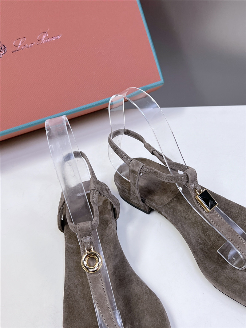 L0r0 P1ana mindil embellished suede sandals gray