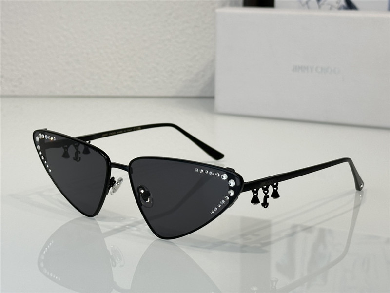 j1m*y ch00 cat-eye frame D1am0nd pendant sunglasses