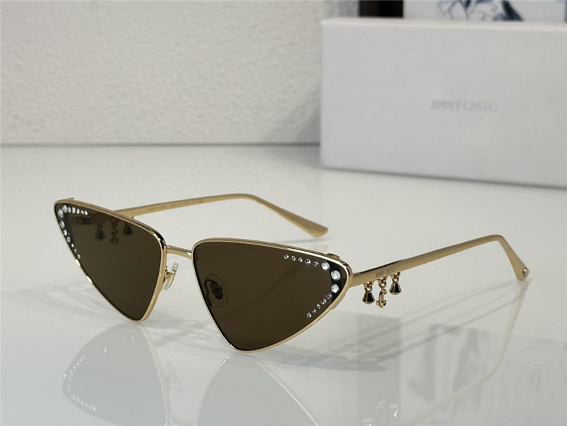j1m*y ch00 cat-eye frame D1am0nd pendant sunglasses