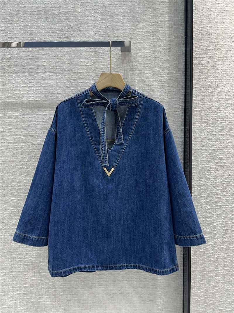 Va1e*ntin0 kaftan denim top replica clothing sites