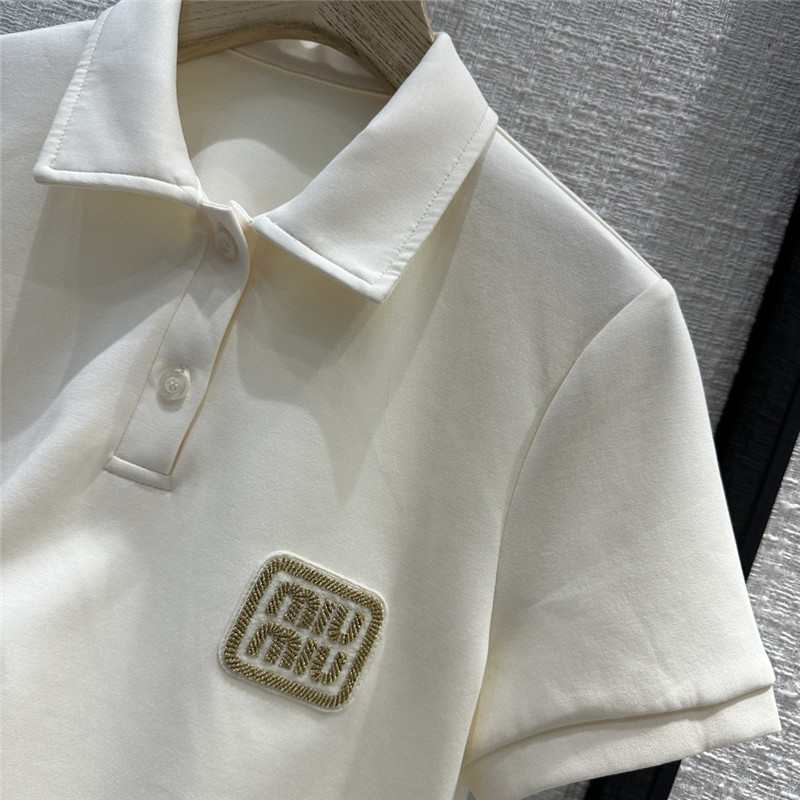 Miu Miu Off-white Short-sleeved Polo Shirt Set